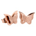 Troli Drobné motýlí náušnice Metal Butterfly KES-048-ROSEGOLD