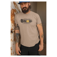 MMO Pánské tričko Bitcoin Barva: Písková
