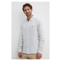 Lněná košile Lacoste regular, s límečkem button-down, CH5692T