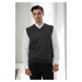 90829 Dewberry V Neck Sleeveless Knit Mens Sweater-ANTHRACITE