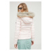 Péřová bunda Tommy Jeans dámská, růžová barva, zimní, DW0DW08588