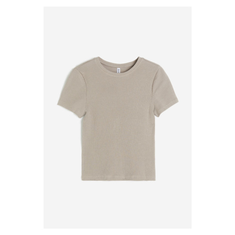 H & M - Přiléhavé tričko - hnědá H&M