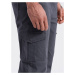 Ombre Clothing Trendy grafitové jogger kalhoty V3 PAJO-0123