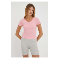 Bavlněné tričko American Vintage růžová barva