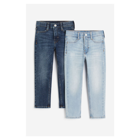 H & M - Slim Fit Jeans 2 kusy - modrá H&M