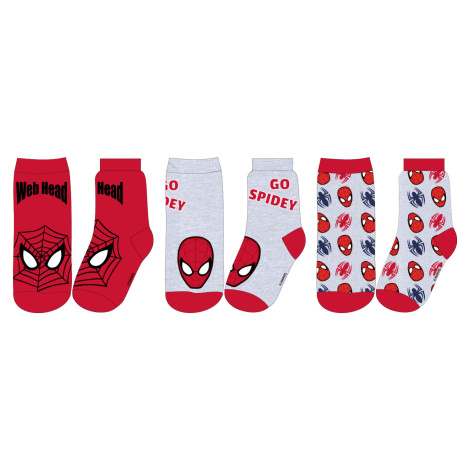 Spider Man - licence Chlapecké ponožky - Spider-Man 52341330, červená / šedá Barva: Mix barev