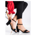 Stylové dámské černé sandály na širokém podpatku