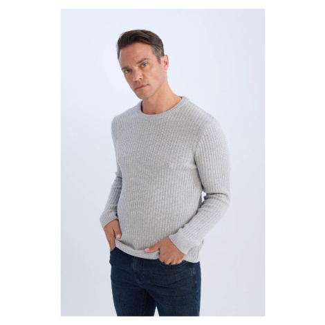 DEFACTO Standard Fit Crew Neck Textured Knitwear Sweater