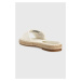 Pantofle Tommy Hilfiger ECRU DENIM FLAT SANDAL dámské, bílá barva, FW0FW07103