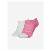 Sada dvou párů dámských ponožek v bílé a růžové barvě Tommy Hilfiger Underwear