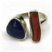 AutorskeSperky.com - Stříbrný prsten s korálem a lapis lazuli - S4726