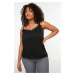 Trendyol Curve Black Knitted Strapless Blouse with Lace