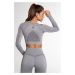 Gym Glamour Crop Top Bezešvý Fusion Light Grey Barva: Šedá