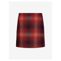 Červená dámská krátká sukně s příměsí vlny Tommy Hilfiger Wool Shadow Check Short