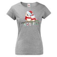 Vánoční dámské tričko s potiskem vánočních soviček