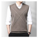 Pánská pletená vesta typu svetr bez rukávů se vzorem