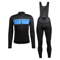 SCOTT Cyklistická zimní bunda a kalhoty - RC WARM HYBRID WB - modrá/černá