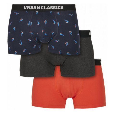 Boxer Shorts 3-Pack - bird aop+ boxer orange + cha Urban Classics