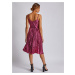 Růžové sametové šaty s plisovanou sukní Dorothy Perkins