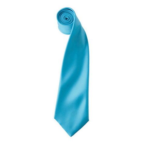 Premier Workwear Pánská saténová kravata PR750 Turquoise -ca. Pantone 312