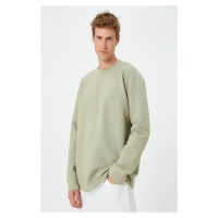 Koton Oversize Sweatshirt Crew Neck Long Sleeve Textured