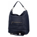 Velká kožená dámská kabelka tmavě modrá - ItalY Celinda Mat tmavě modrá