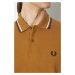 Bavlněné polo tričko Fred Perry Twin Tipped Shirt hnědá barva, M12.V46