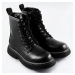 Černé dámské šněrovací boty (A9935)