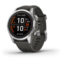 Garmin Garmin fenix 7S PRO Solar + mapy Topo Czech PRO - Silver / Black Silicone Band (010-02776