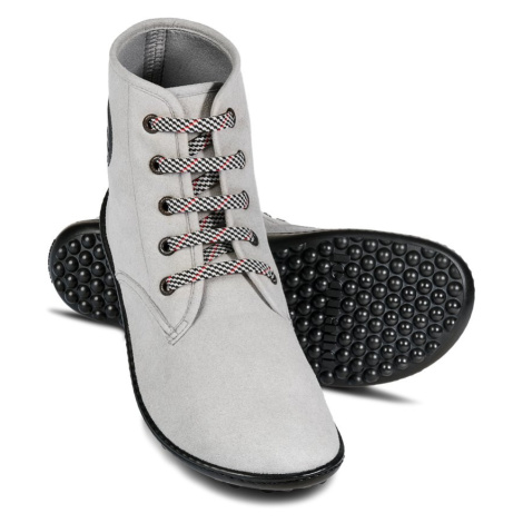 Barefoot kotníkové boty Leguano - Chester světle šedé