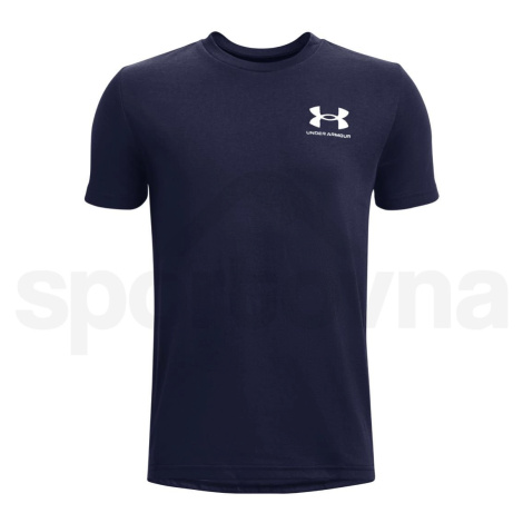 Chlapecké tričko Under Armour Sportstyle Left Chest SS J 1363280-410 - navy