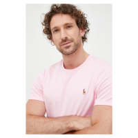Bavlněné tričko Polo Ralph Lauren růžová barva, 710740727010