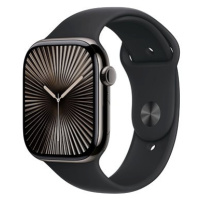 Apple Watch Series 10 46mm Cellular Břidlicově šedý titan s černým sportovním řemínkem - S/M