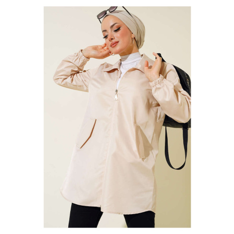 Bigdart 5908 Short Pocket Flap Trench Coat - Beige