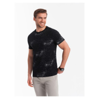 Ombre Clothing Černé tričko s písmeny V8 TSFP-0179