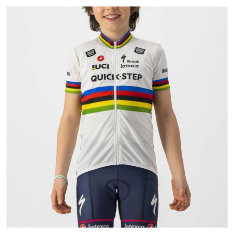 CASTELLI Cyklistický dres s krátkým rukávem - QUICKSTEP KID JERSEY - bílá