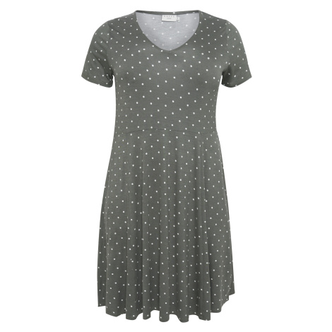 KAFFE CURVE Šaty &#039;Rachel&#039; tmavě zelená / bílá