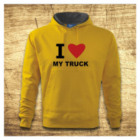 Mikina s kapucňou s motívom I love my truck
