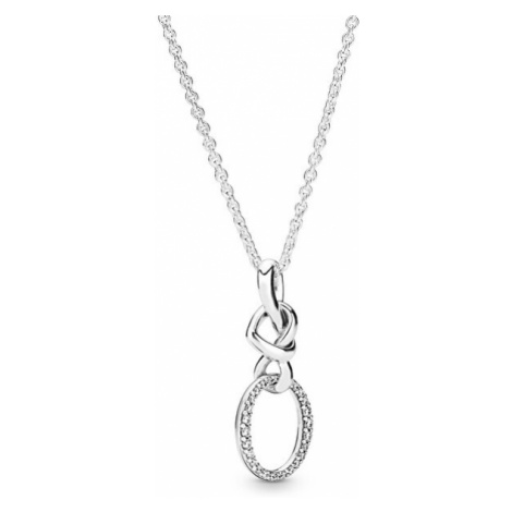 Pandora Stříbrný náhrdelník Propletené srdce 398078CZ-60 | Modio.cz