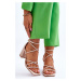 Kožené módní dámské sandály podpatky Primma