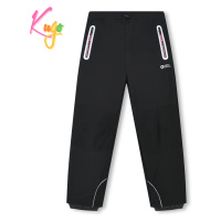Dívčí softshellové kalhoty - KUGO HK3119, černá / růžové zipy Barva: Černá