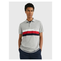 Tommy Hilfiger pánské šedé polo tričko