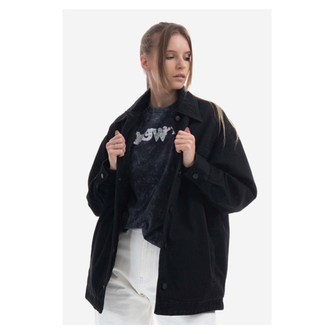 Džínová bunda MCQ Denim Overshirt dámská, černá barva, přechodná, 663919RRR211000-BLACK Alexander McQueen
