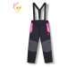 Dívčí lyžařské kalhoty KUGO DK8231, černá / růžové zipy Barva: Černá