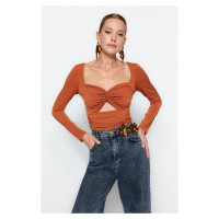 Trendyol Cinnamon Window/Cut Out Detailed Blouse