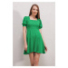 Bigdart 2339 Pletené šaty se čtvercovým výstřihem - Zelená