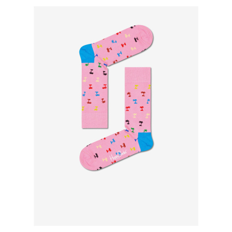 Růžové vzorované ponožky Happy Socks Palm