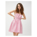 Koton Strapless Mini Dress with Gipe and Ruffles on the Waist
