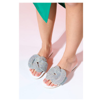 LuviShoes OBRE White Stone Women's Slippers