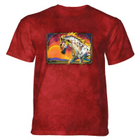 Pánské batikované triko The Mountain Sun Horse - červená